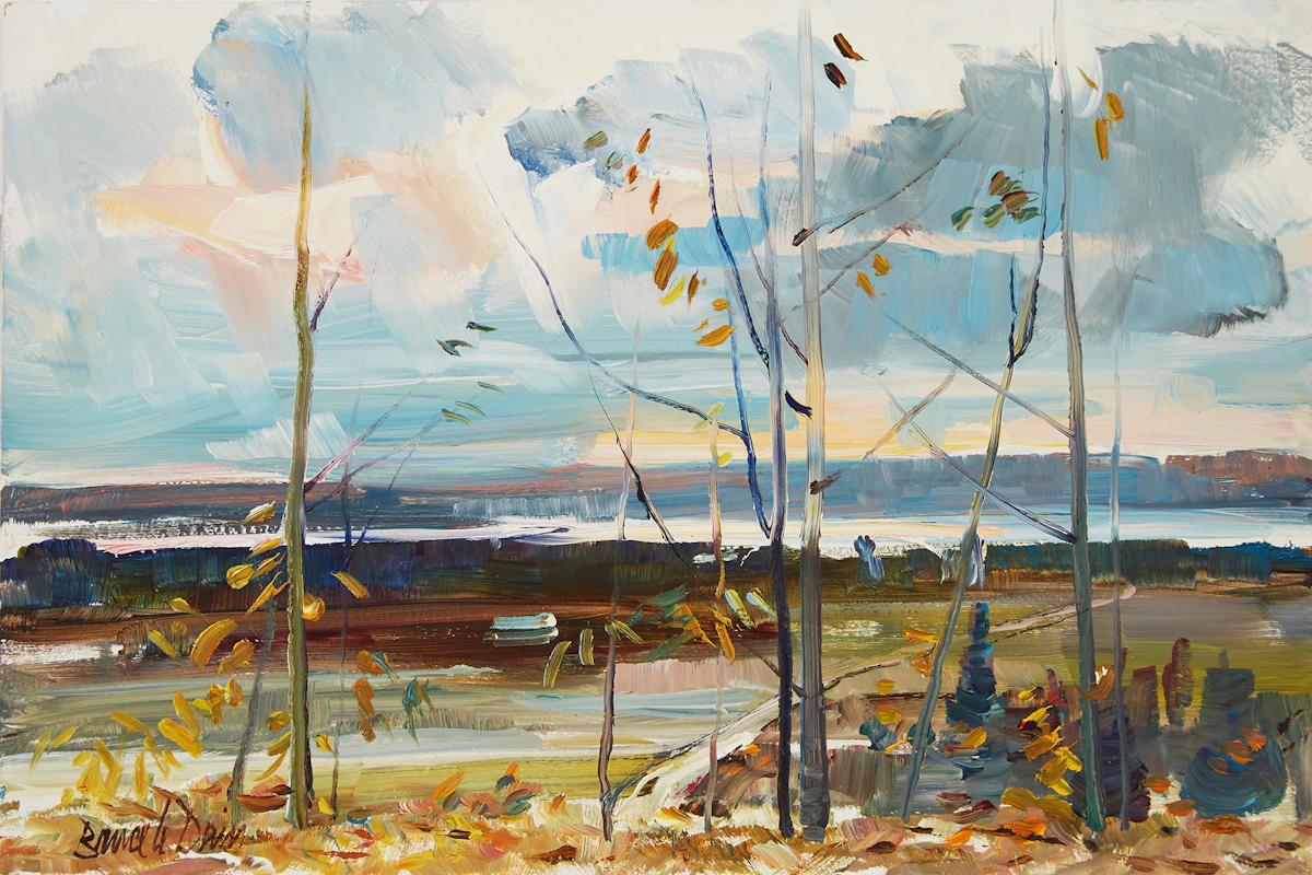 Bruce Le Dain, October Sky, The Ottawa Valley, oil on masonite