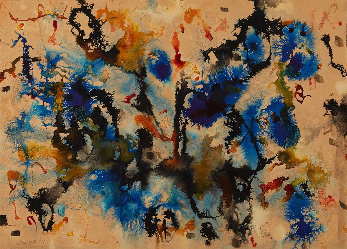 William Ronald, Abstraction, watercolour, 1971