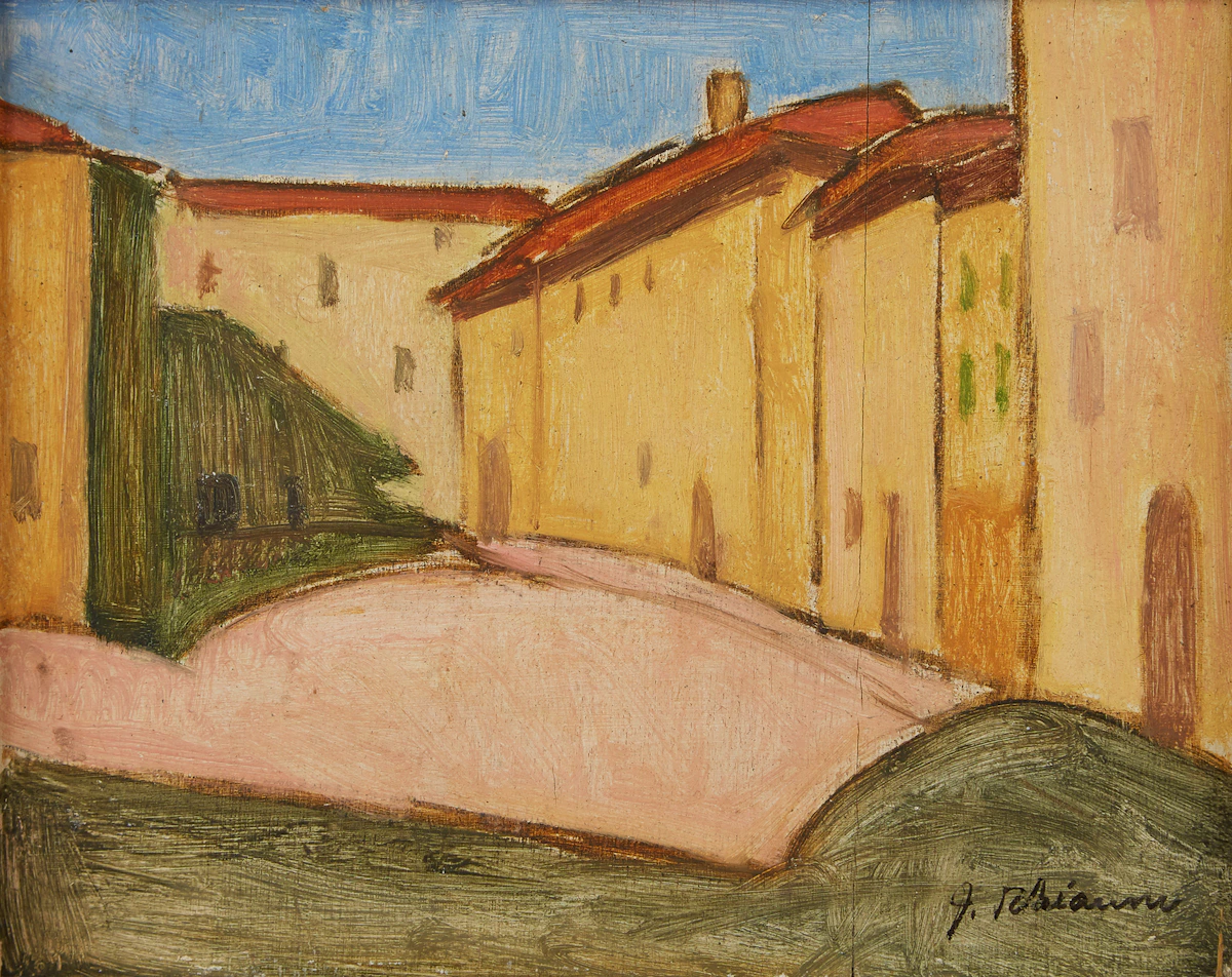 Jeanne Leblanc Rheaume, Piazza Del Carmine, Florence, oil on board