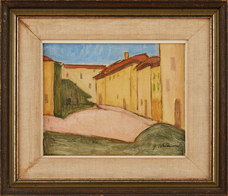 Jeanne Leblanc Rheaume, Piazza Del Carmine, Florence, oil on board - view 2