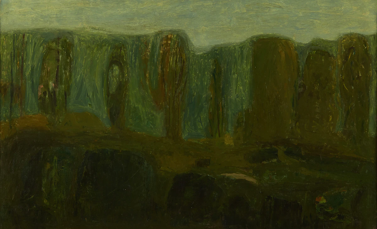 Enrico Della Torre, Paesaggio con Alberi, oil on canvas
