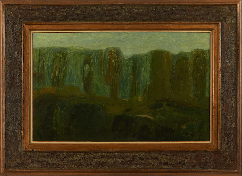 Enrico Della Torre, Paesaggio con Alberi, oil on canvas - view 2