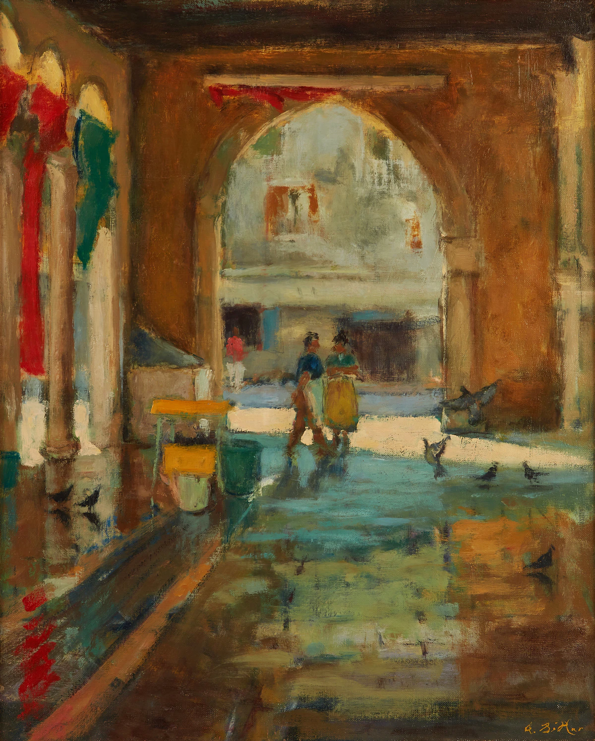Antoine Bittar, L’Archeon, Venise, oil on canvas, 1994