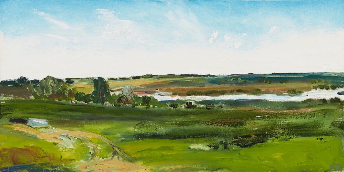Gregory Hardy, Cattle Grazing, oil on canvas, 1984