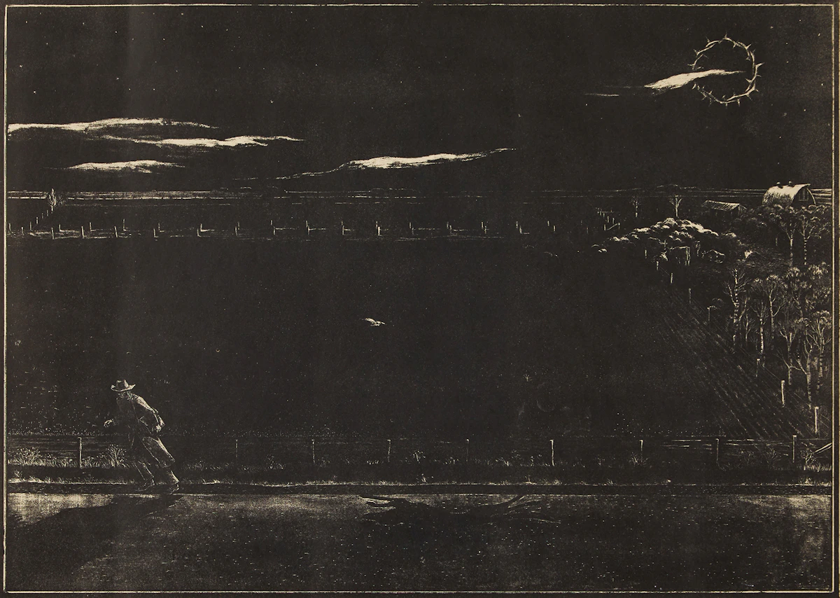 William Kurelek, The Hound of Heaven, lithograph