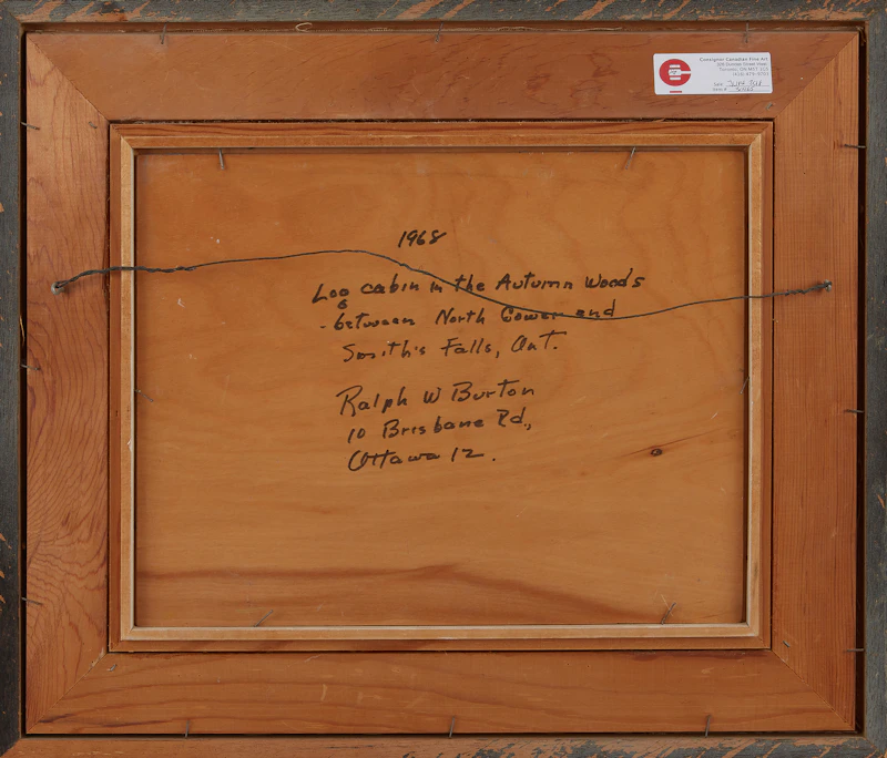 Ralph Wallace Burton, Log Cabin in the Woods, oil on panel, 1968 - view 3