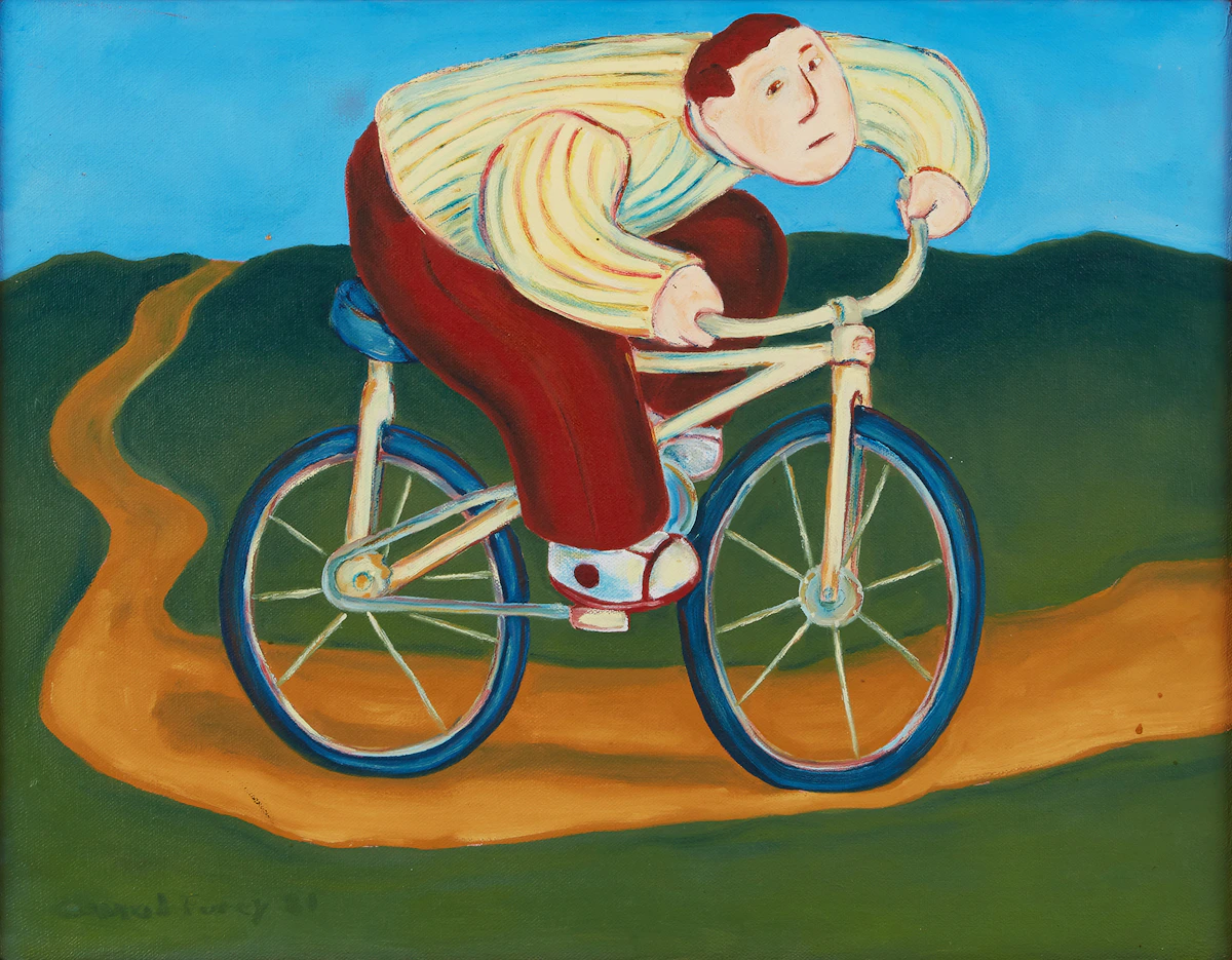 Conrad Furey, Cyclist, oil on canvas
