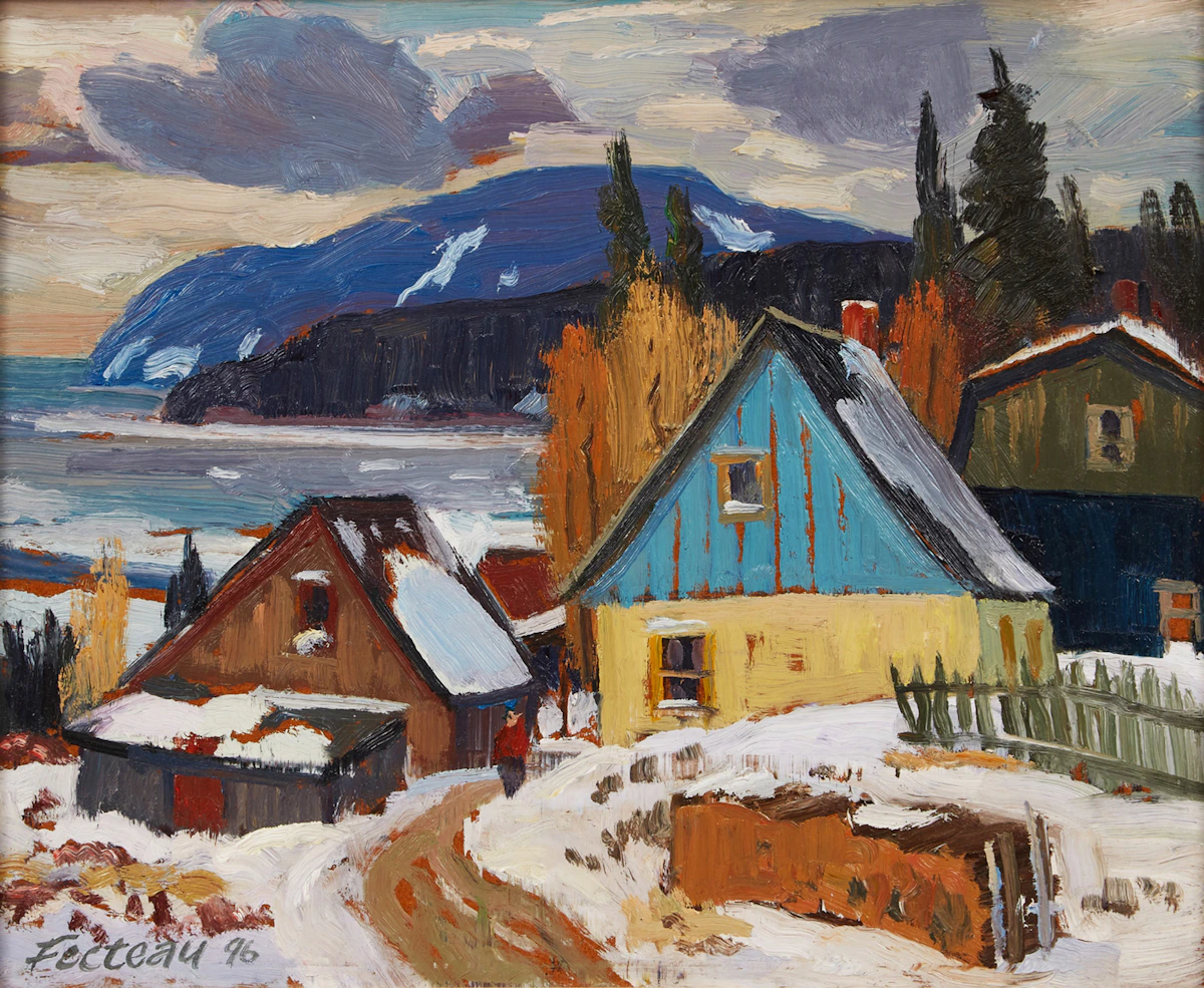Marcel Fecteau, House near Saguenay, P.Q., oil on board, 1996