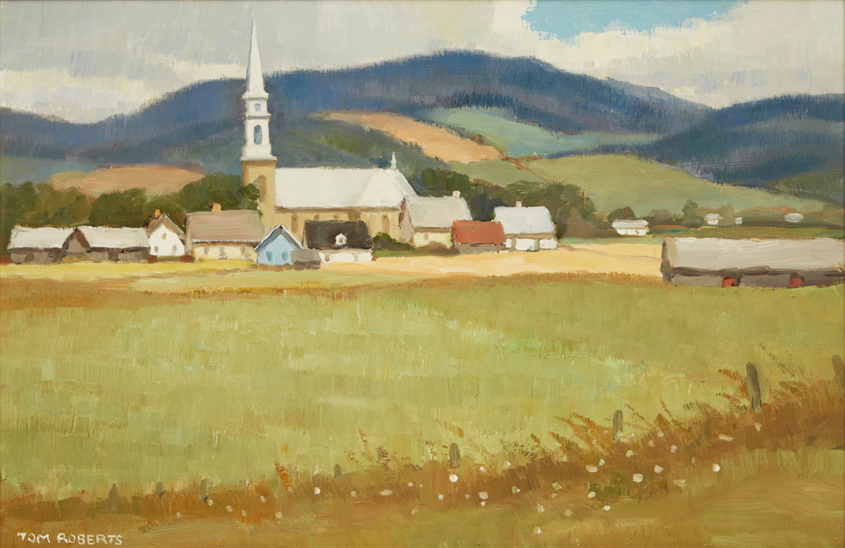 Thomas Keith Roberts, View of St. Pascal, oil on board
