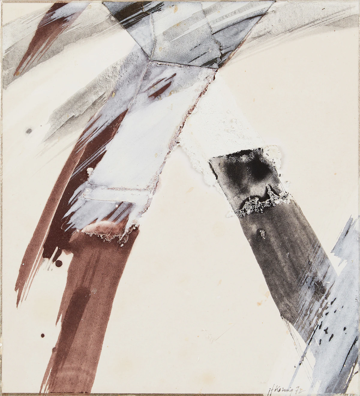 John-Franklin Koenig, Untitled Abstraction, mixed media on card laid down on board, 1972