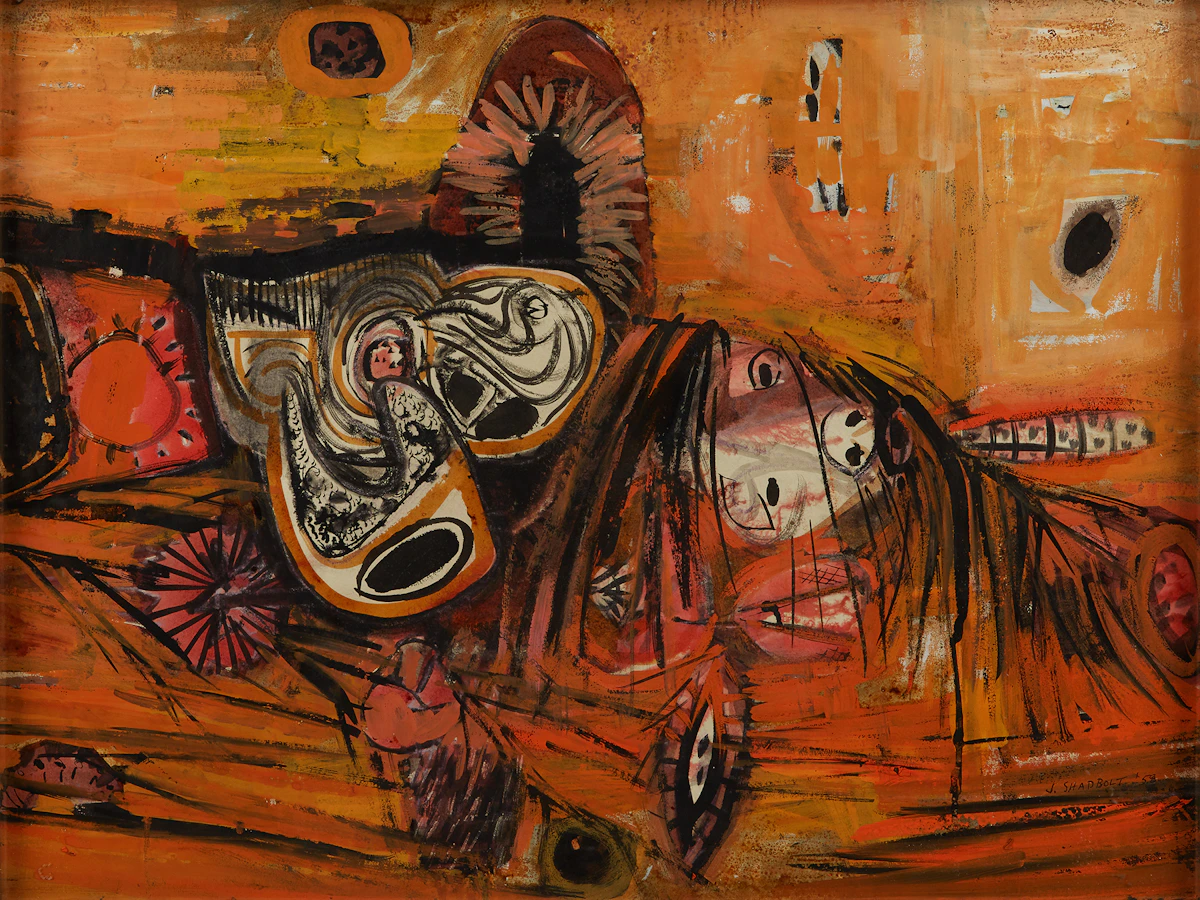 Jack Leonard Shadbolt, Fallen Branch, ink and gouache on paper, 1957