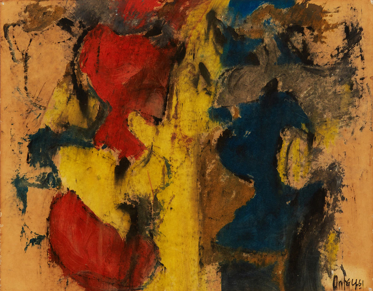 Toni Onley, Chilpancingo, mixed media on paper laid down on board, 1961