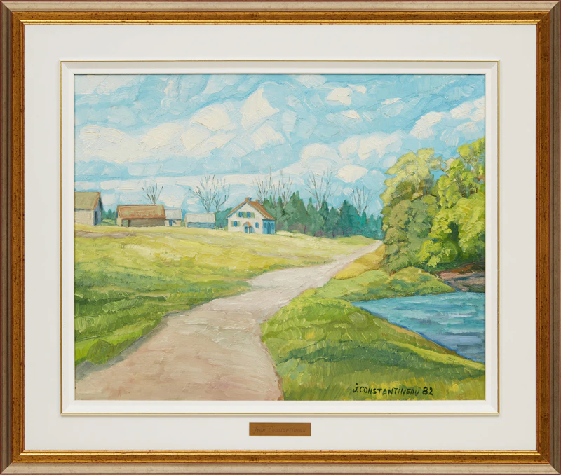 Jean Constantineau, Rang Croche, Riviere Chateauguay, oil on canvas board, 1982 - view 2
