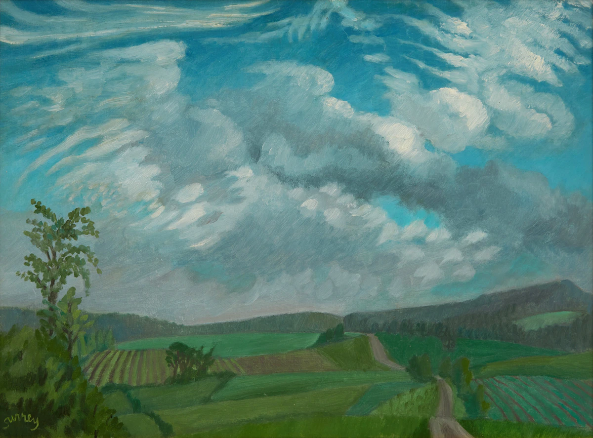 Philip Henry Howard Surrey, Clouded Landscape, oil on board