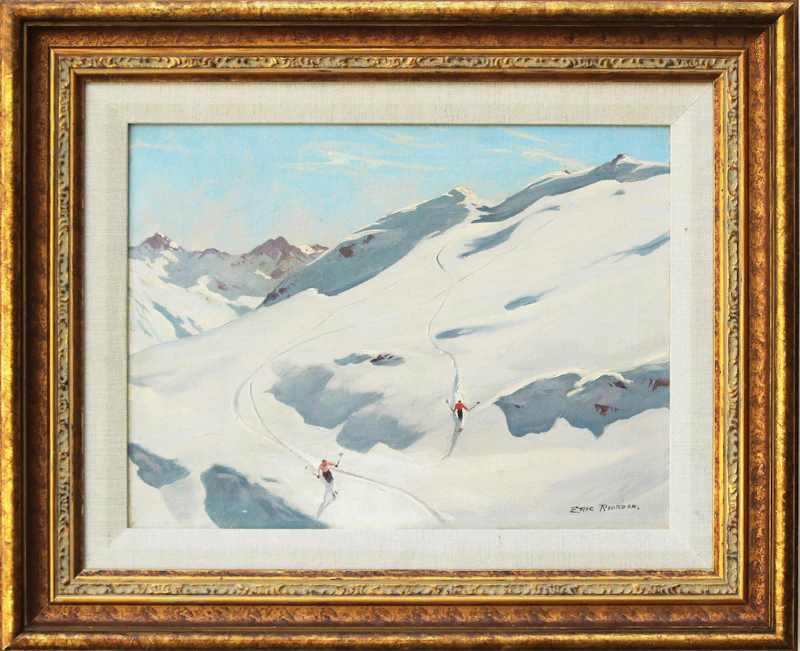 Eric Riordon, Skiers , oil on canvas - view 2