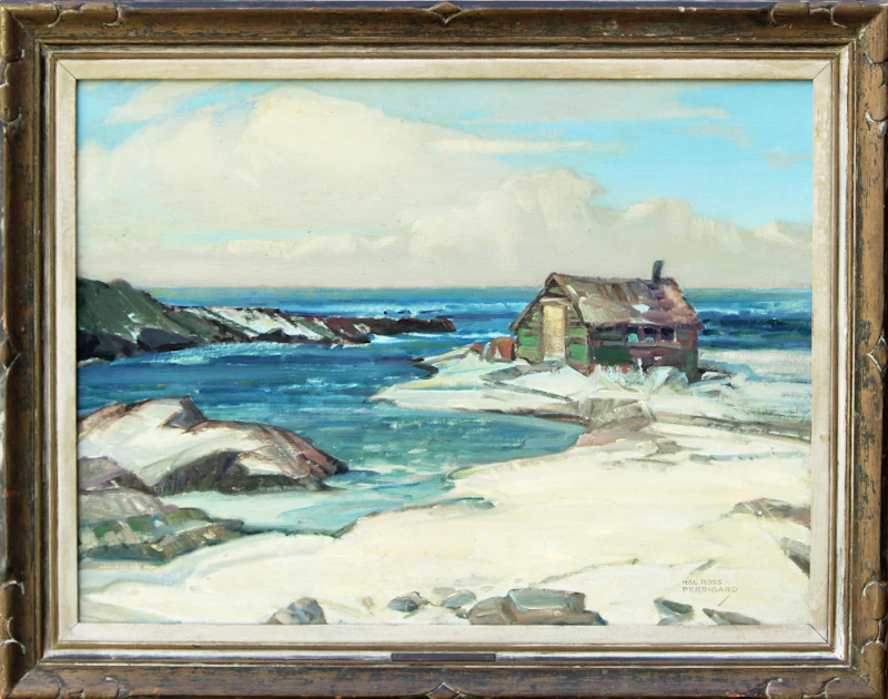 Hal Ross Perrigard, Winter by the Sea, oil on canvas board - view 2