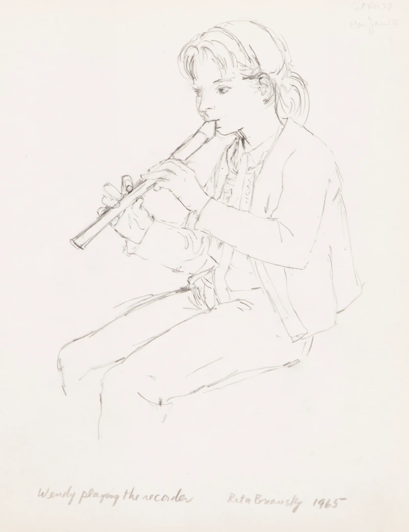 Rita Briansky, Dress Rehearsal; Time Out; Wendy Playing the Recorder; Carl Sandberg, assorted media on paper (4) - view 2