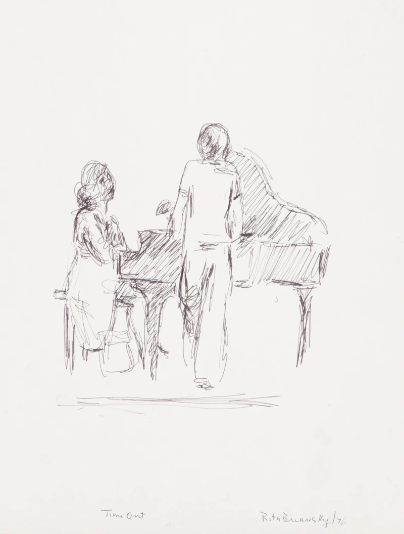 Rita Briansky, Dress Rehearsal; Time Out; Wendy Playing the Recorder; Carl Sandberg, assorted media on paper (4) - view 3