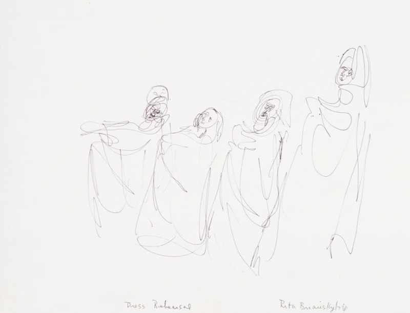 Rita Briansky, Dress Rehearsal; Time Out; Wendy Playing the Recorder; Carl Sandberg, assorted media on paper (4) - view 4