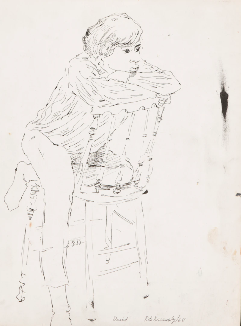 Rita Briansky, After Egyptian Art; Esther; David; Shirley, assorted media on paper (4 works) - view 2