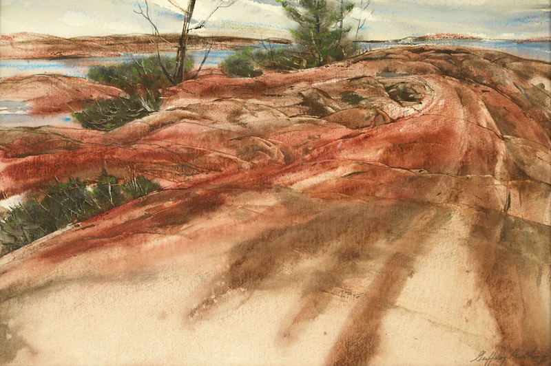 Geoffrey David Armstrong, River of Rock, Georgian Bay, acrylic on paper - view 2
