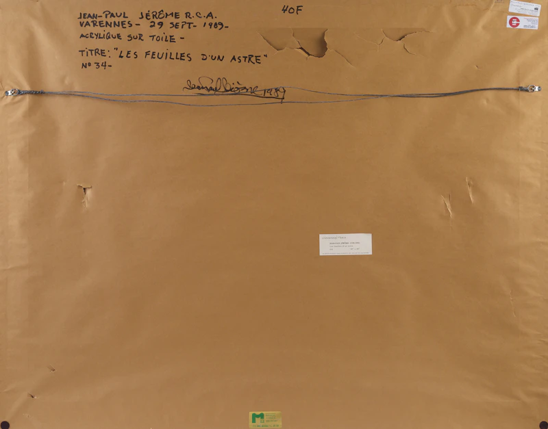 Jean-Paul Jérôme, Les feuilles d’un astre, acrylic on canvas, 1989 - view 3