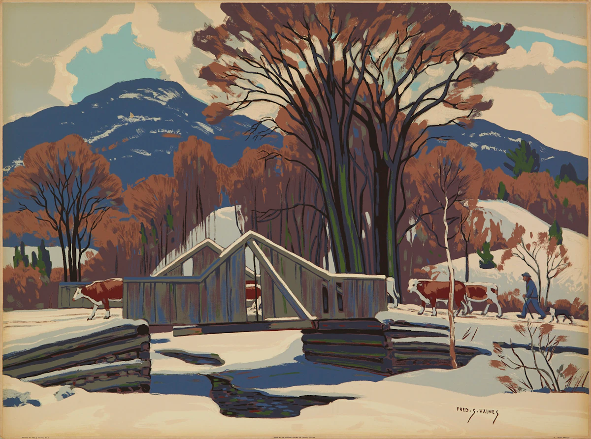 Frederick Stanley Haines, Rural Bridge, Sampson Matthews silkscreen