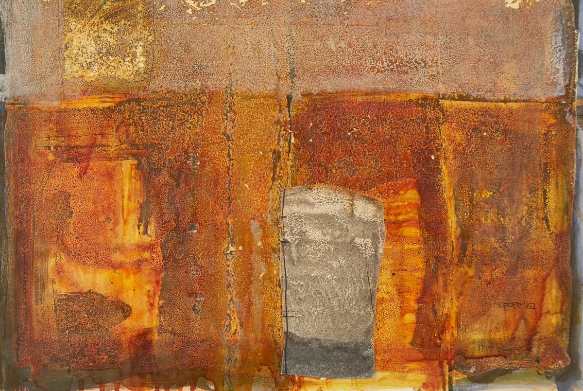 Jack Reppen, Abstraction, mixed media and collage, 1962