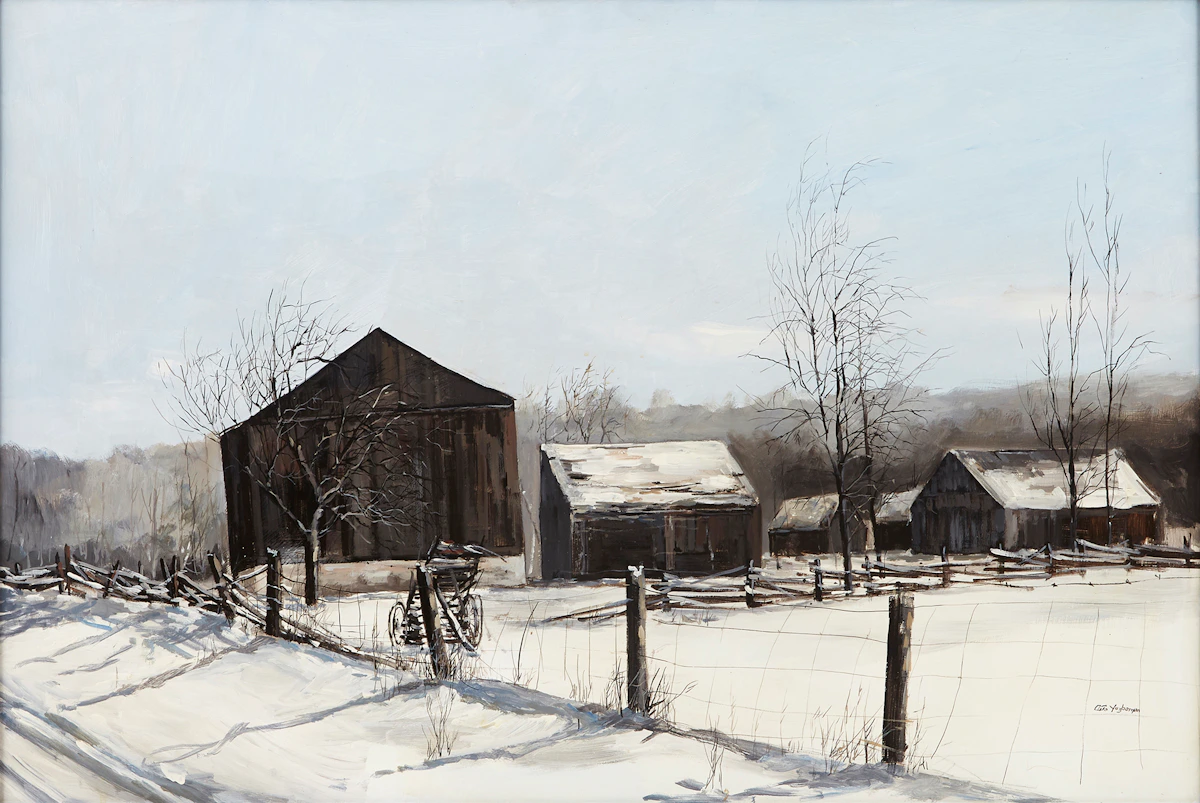 Arto Yuzbasiyan, Old Barn at Barrie, oil on masonite