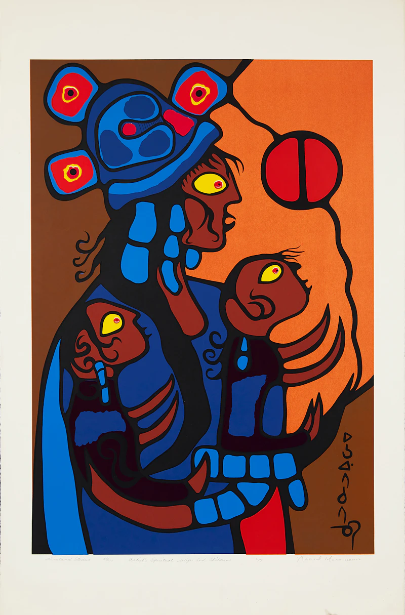 Norval Morrisseau, Artist’s Spiritual Wife and Children, colour silkscreen, 1977 - view 2