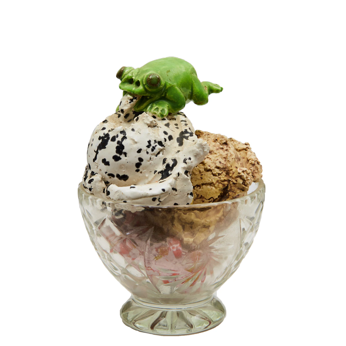 David James Gilhooly, 3 Scoop Sundae, ceramic and glass sculpture