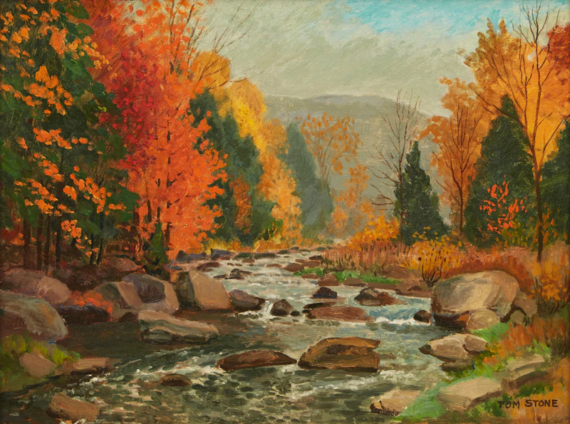 Thomas Albert Stone, Autumn on the Credit River, oil on panel - view 2