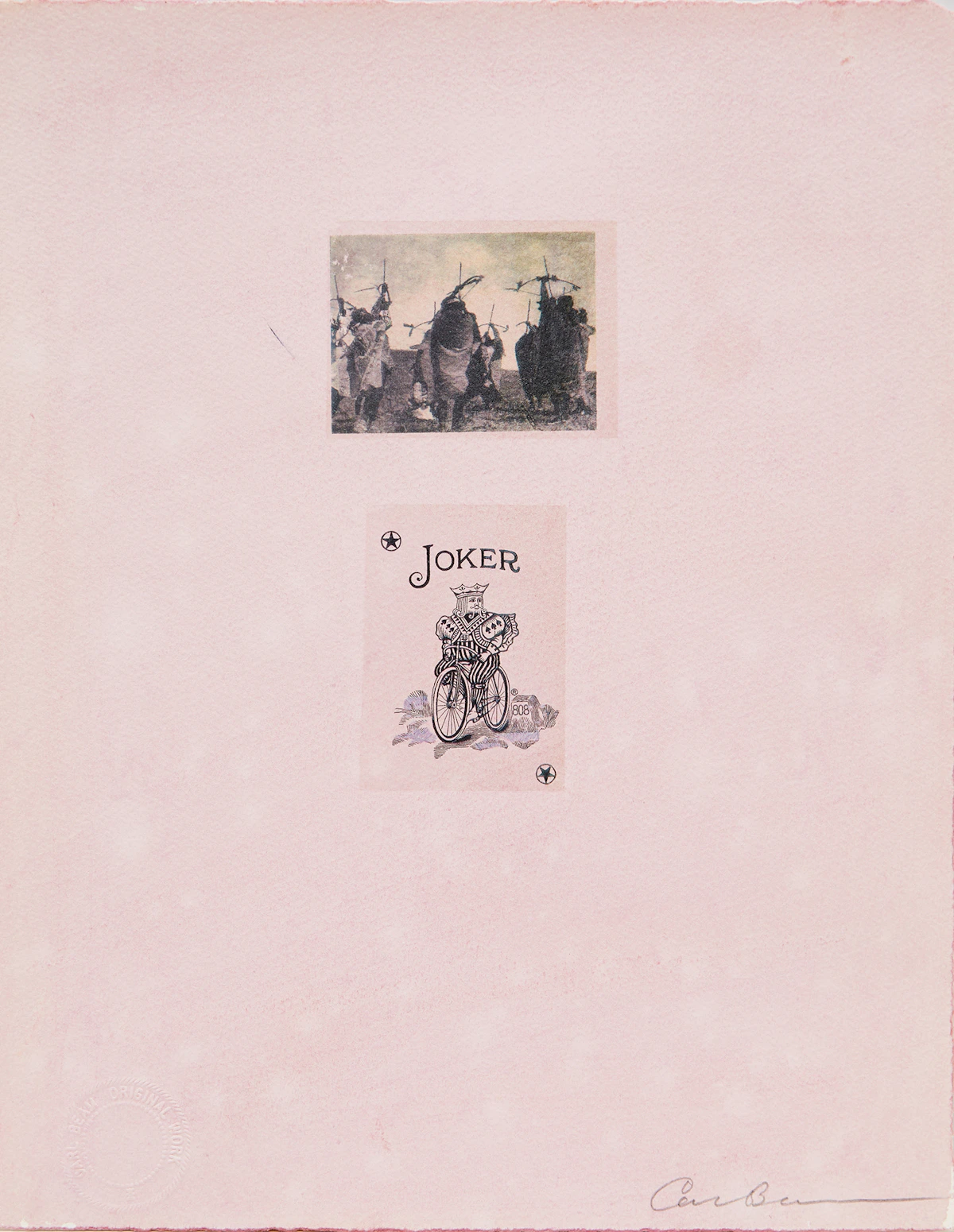 Carl Beam, Joker, mixed media print
