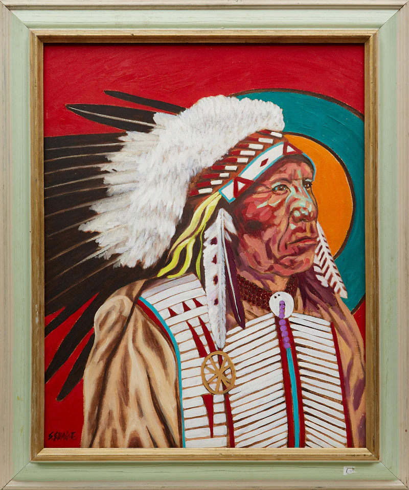 Stephen Snake, Chief Red Cloud, oil on canvas - view 2