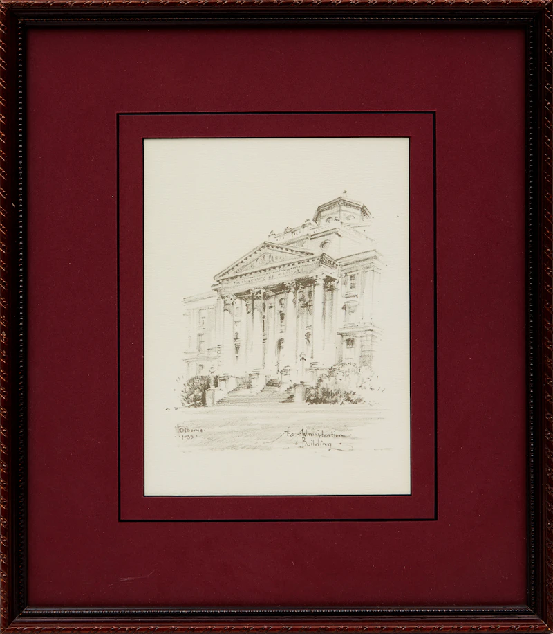 Unknown 20th Century Artist, The Administration Building, University of Manitoba, print - view 2