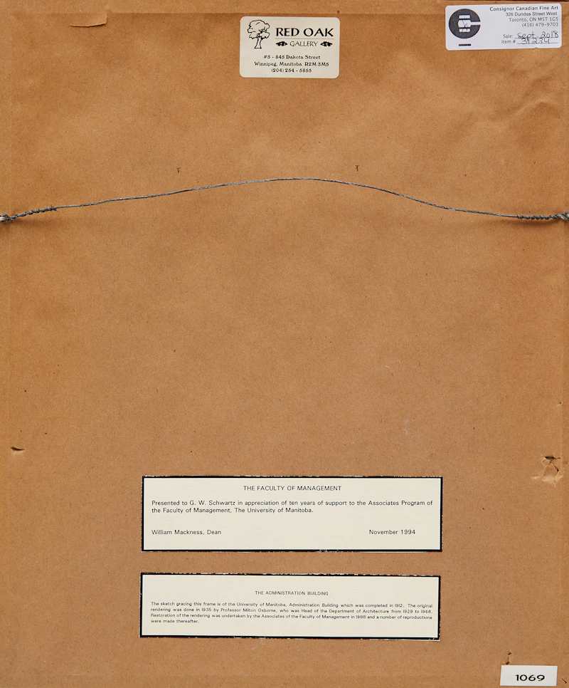 Unknown 20th Century Artist, The Administration Building, University of Manitoba, print - view 3