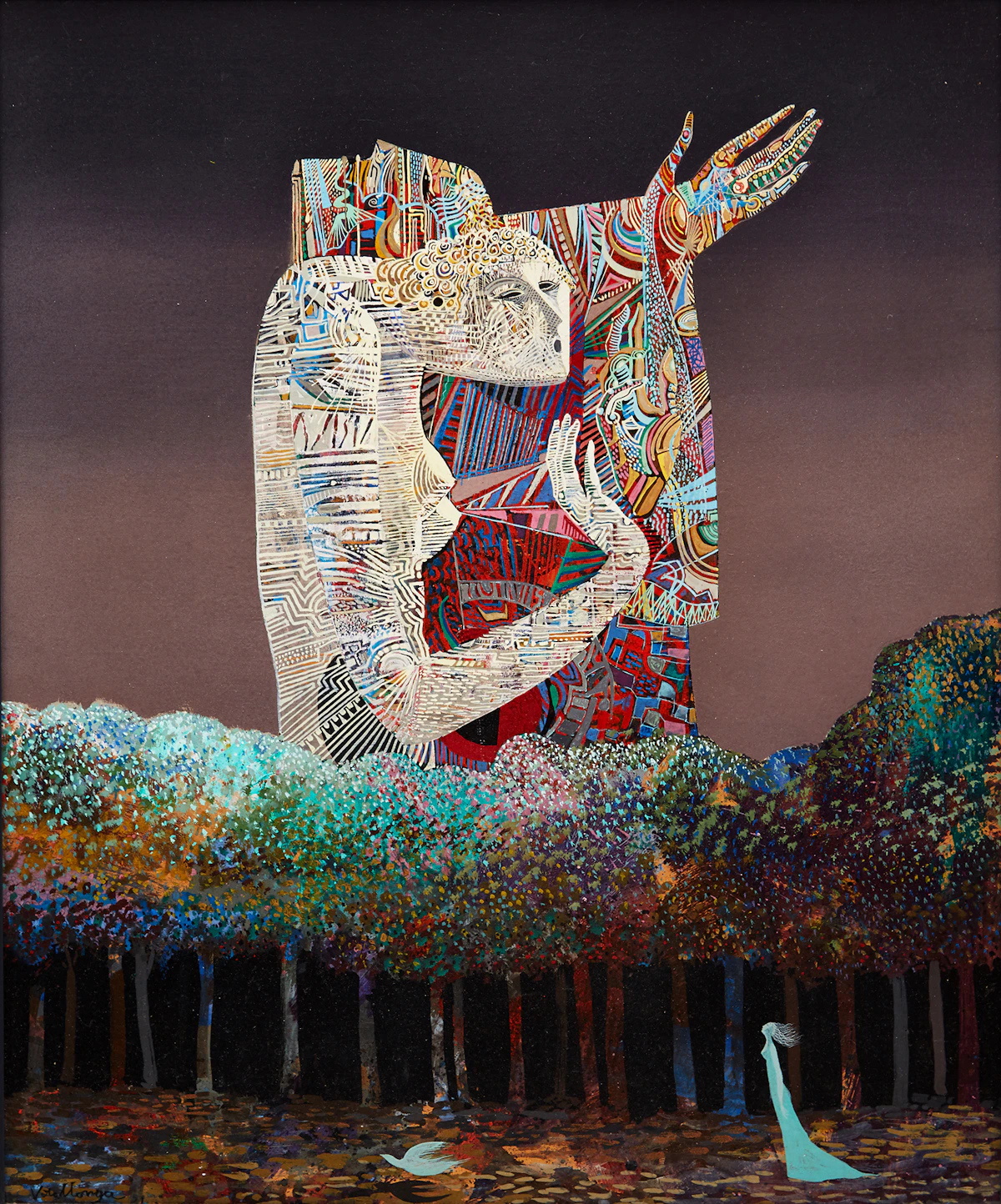 Jesus Carlos De Vilallonga, Présage dans une promenade sauvage, oil on masonite