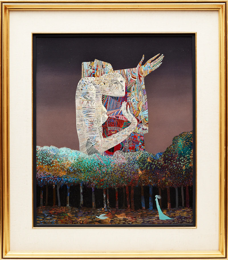 Jesus Carlos De Vilallonga, Présage dans une promenade sauvage, oil on masonite - view 2