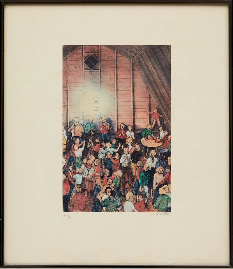 William Kurelek, The Barn Dance, colour lithograph - view 2