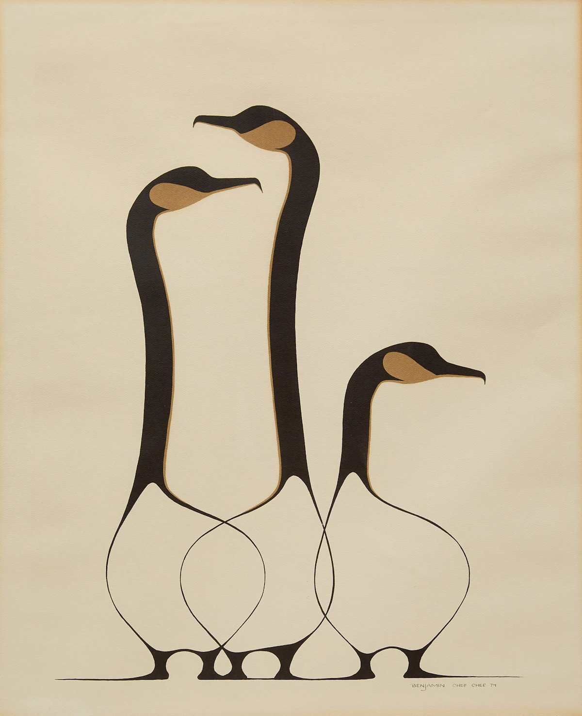 Benjamin Chee Chee, Three Geese, photolithograph, 1974