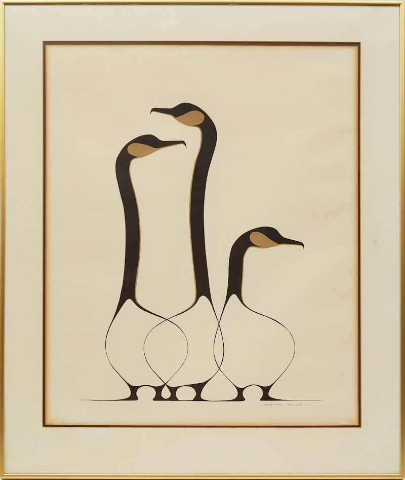 Benjamin Chee Chee, Three Geese, photolithograph, 1974 - view 2