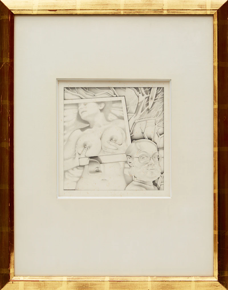 Bernard Rene Joseph Mulaire, Untitled (Self-Portrait & Nude), graphite drawing - view 2