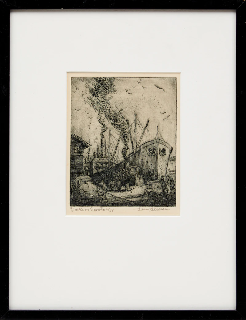 Harry Draper  Wallace, Docks of Toronto, etching - view 2