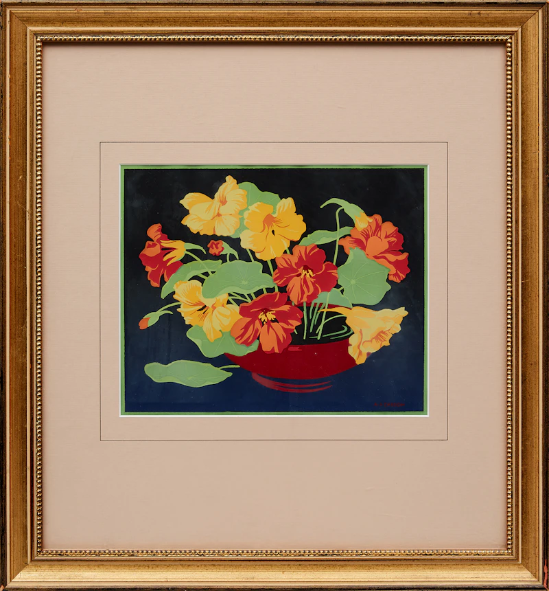 Alfred Joseph Casson, Yellow and Orange Nasturtiums, colour silkscreen - view 2