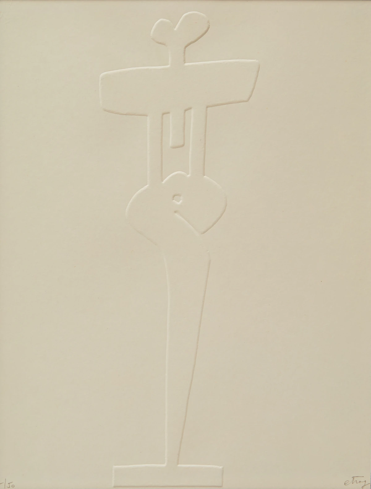 Sorel Etrog, Figure Study, embossed print