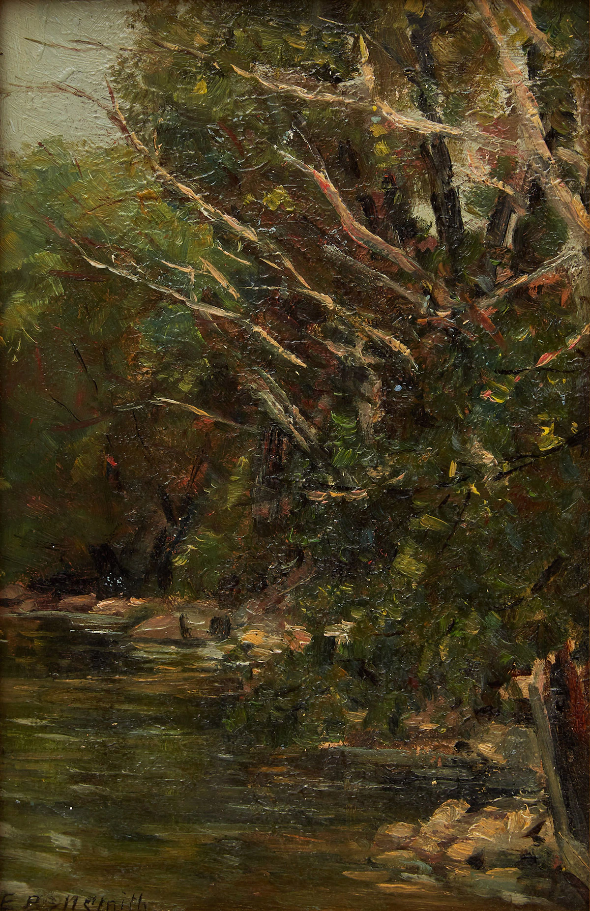 Frederic Marlett Bell-Smith, By the River, oil on board