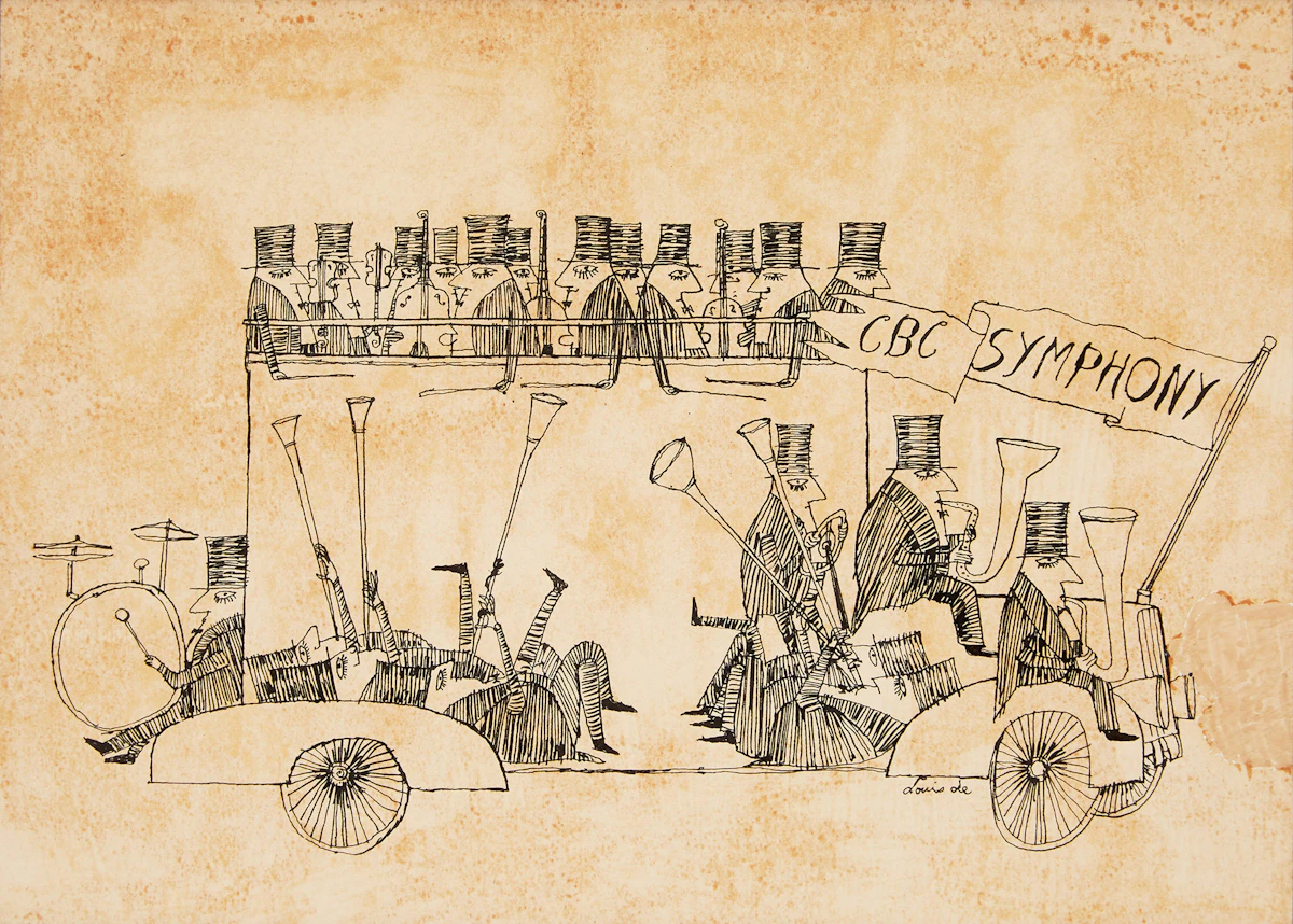 Louis de Niverville, CBC Symphony, ink drawing