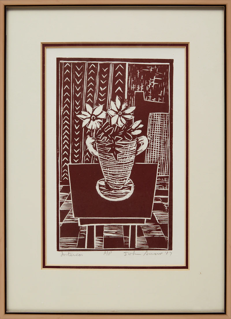 John Harold Thomas Snow, Clematis; Lise; Interior, three colour linocuts, 1987 - view 4