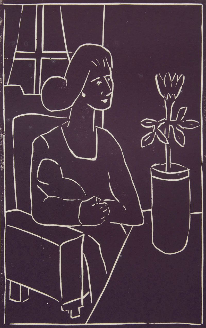 John Harold Thomas Snow, Clematis; Lise; Interior, three colour linocuts, 1987 - view 7