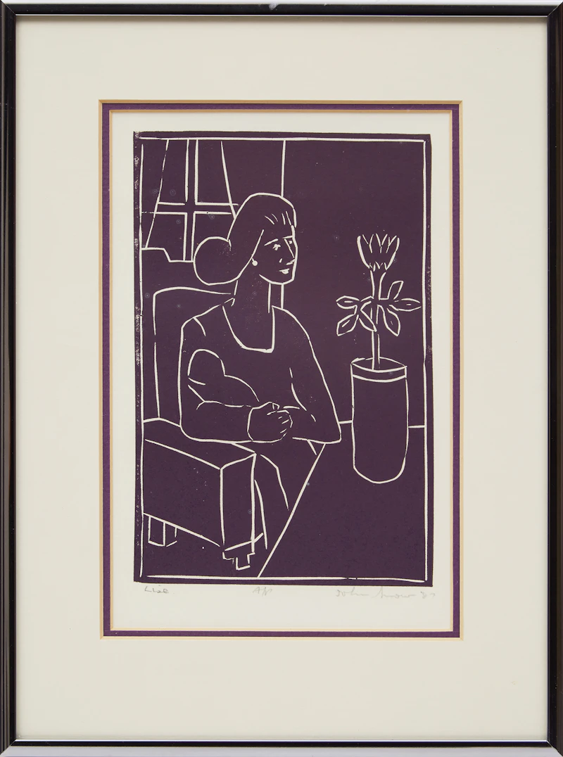 John Harold Thomas Snow, Clematis; Lise; Interior, three colour linocuts, 1987 - view 8